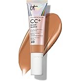 IT Cosmetics CC+ Nude Glow - Medium Coverage Foundation with SPF 40 & Brightening Glow Serum, Lightweight Skin Tint, 2% Niacinamide + Hyaluronic Acid, Up to 24H Hydration, Normal/Dry Skin - 1.08 fl oz