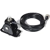 Roof Rack Foldable Antenna Mount Kit &ndash; Compatible with Crossbars &amp; Platforms with 5 Meters RG58 Cable, 180&deg;Adjustable Bracket for Antennas, Flags, LED Lights | Easy-Install Channel Mount System