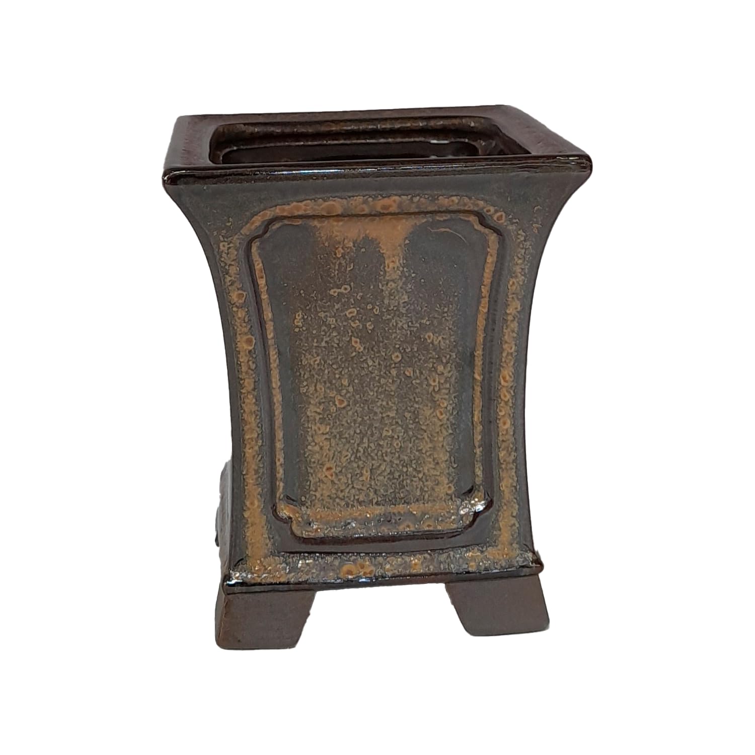 Genérico BIOMATA Bonsai Pot Ceramic Waterfall Style 8x8x9cm | Bonsai Planter Made in Japan | Pot with Drainage Hole | Tree Not Included