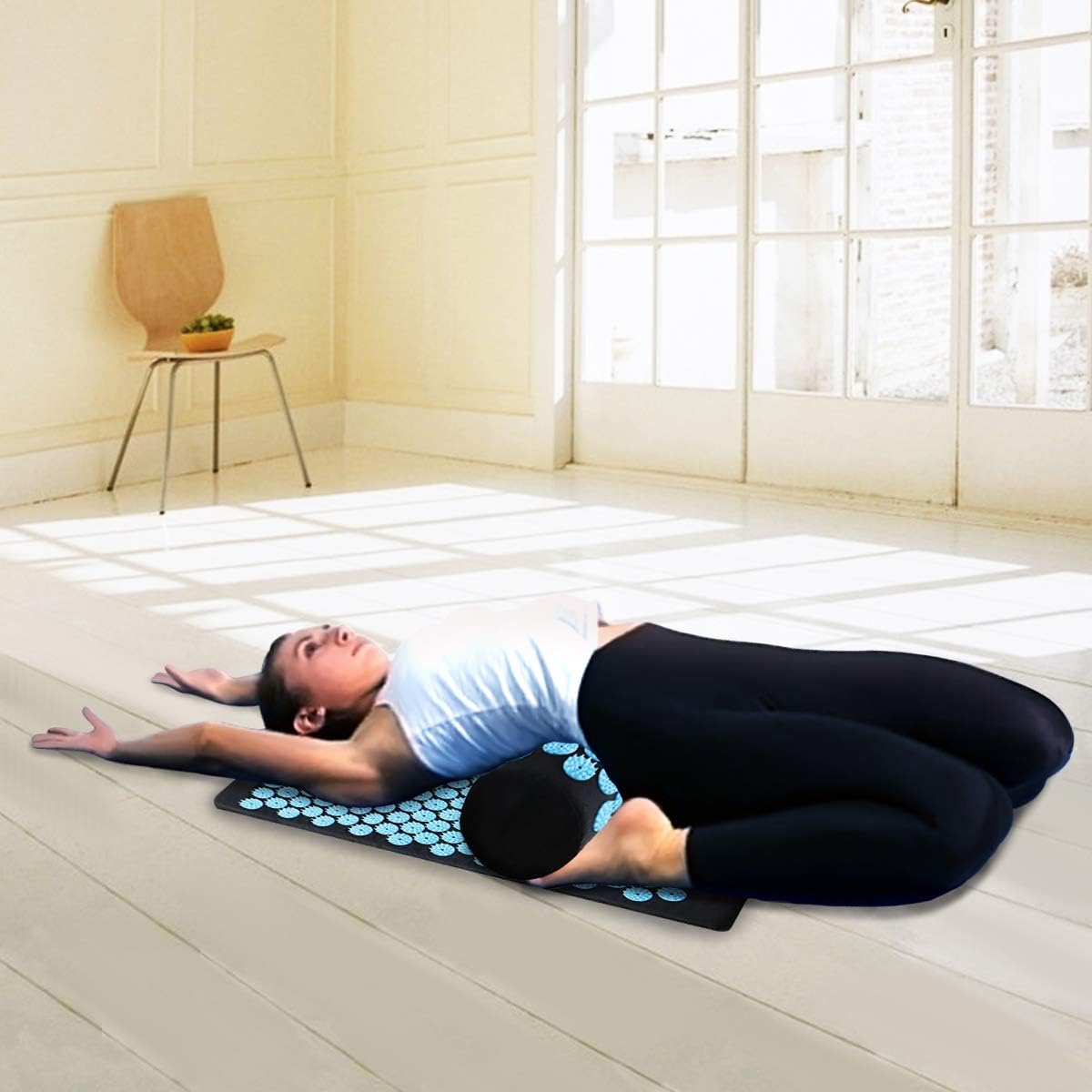 TOPNEW Acupressure Mat and Pillow Set, Back and Neck Pain Relif, Muscle Relaxation, Bed Massage Pillow Pad for Full Body Massager Cushion: Health & Personal Care