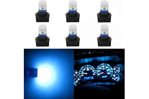 WLJH Ice Blue 194 T10 W5W Led Bulb Light PC195 PC194 PC168 Twist Socket Gauge Instrument Cluster Dashboard Bulbs Dash Lights 12V Extremely Bright,Pack of 6