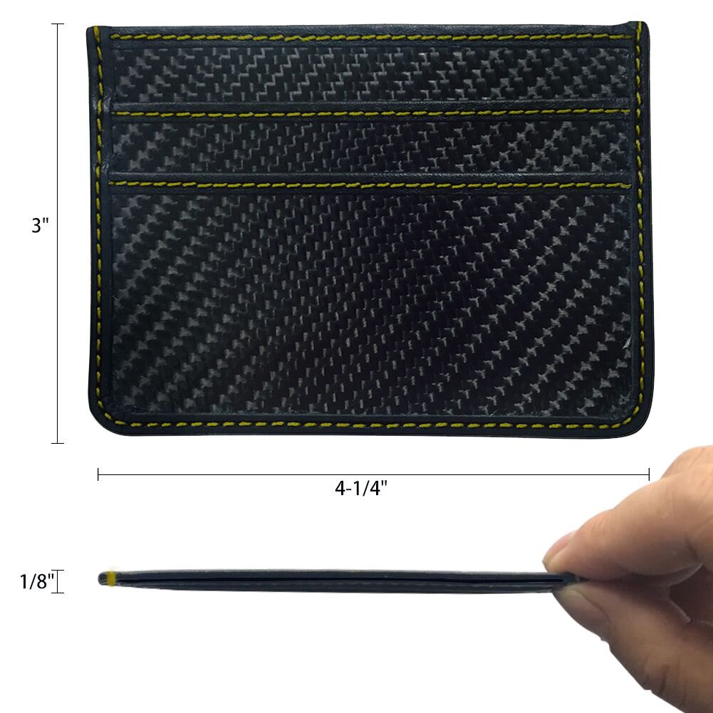 RFID Blocking MGCFTan Money Clip Glossy Carbon Fiber wallet Credit Card Business Card Holder 3K twill Gold
