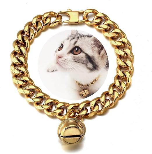 AAAbling 18K Gold Cat Dog Collar Kitten Puppy 1/2inch 12mm