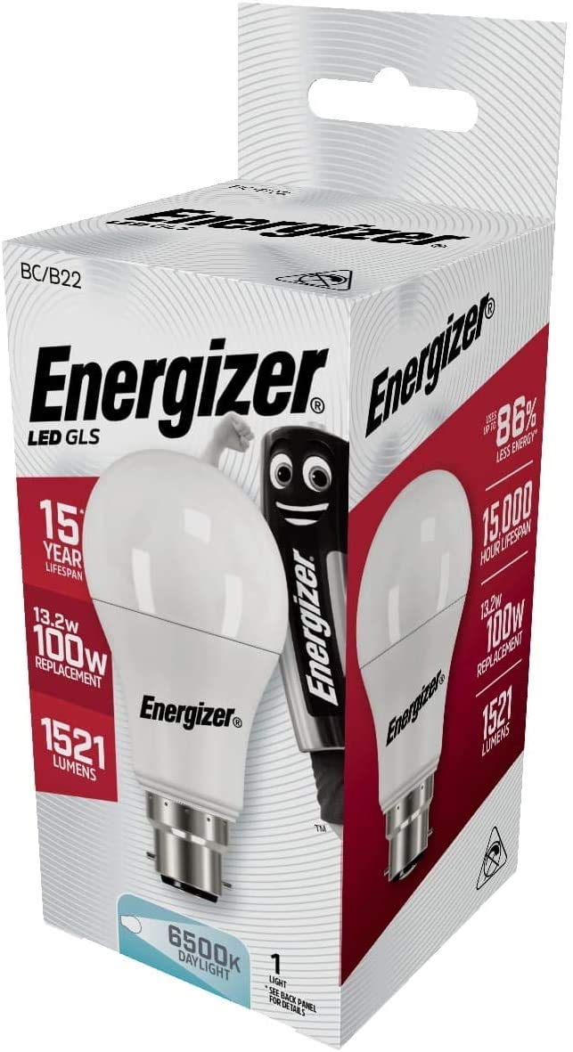 Energizer LED GLS Energy Saving Lightbulb, B22, Daylight