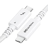 Cable Matters [Intel Certified] Braided 40Gbps Active Thunderbolt 4 Cable 6.6 ft in White with 100W Charging Power Delivery and 8K Video - Fully Compatible with Thunderbolt 3, USB 4 / USB4, and USB C