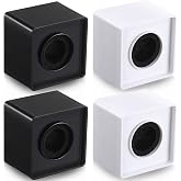 Landhoow 4 Pcs Mic Flags Square, Cube Microphone Station Foam, white, Black | Portable Flag Accessories with Foam for Interview Reporter, Logo Ready Station Cube for Press Conference Broadcast Cosplay