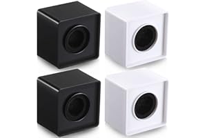 Landhoow 4 Pcs Mic Flags Square Cube Microphone Flags Station Portable Custom Interview Mic Station with Foam Microphone Accessories for Interview Reporter Host Halloween Cosplay(White, Black)