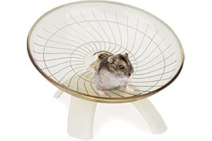 Reshiho Hamster Wheel Silent Hamster Exercise Wheel Running Spinner Hamster Flying Saucer for Hamsters Gerbils Mice and Other Small Pets (Grey)