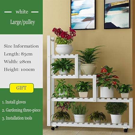 Planta De Flores,Estante para Plantas De Madera Multicapa Estante ...