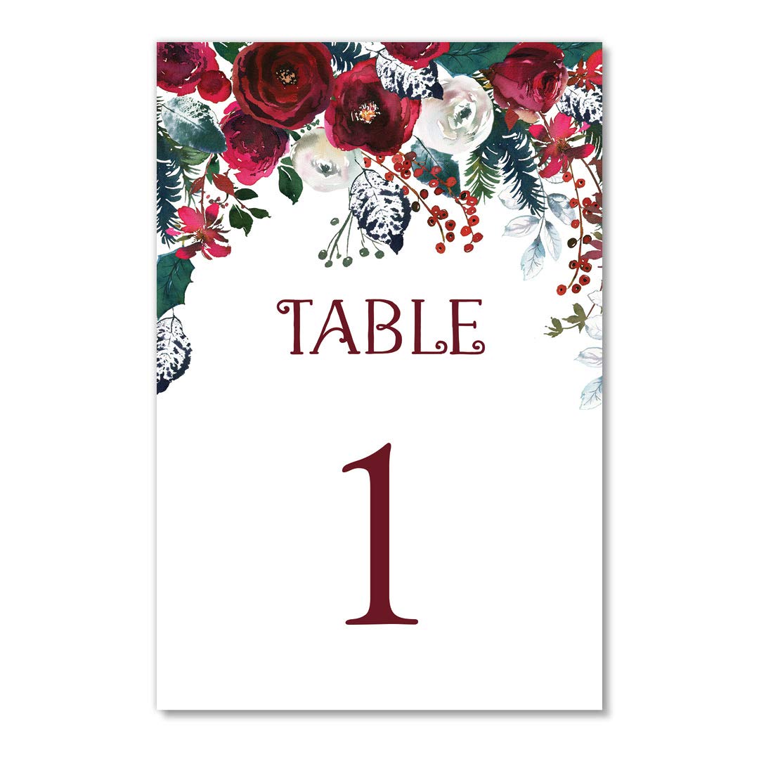 Christmas Table Numbers Printable