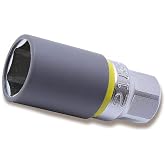 Ko-ken 4300PMZ.65-21 1/2 Sq. Dr. Wheel Nut Socket 21mm 65mm | Extra-thin wall wheel nut socket with color-coded protector, 21mm size and 65mm length.