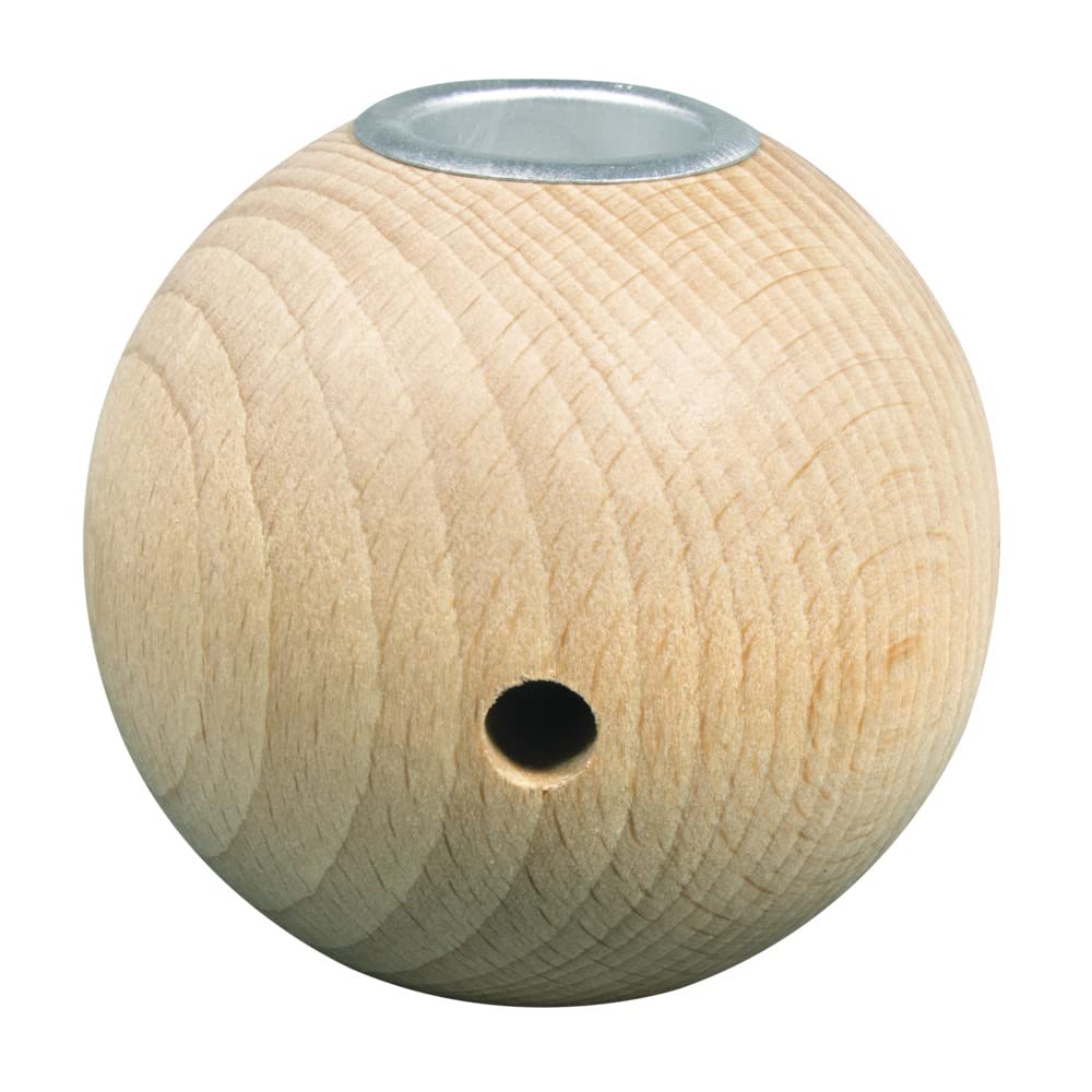 Rayher 63057505 Raw Wood Ball Candle Holder, 7 cm Diameter, Natural, Box of 1, Normal