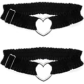 alisikee 2Pcs Adjustable Heart Lace Thigh Garter for Wedding Bride, Elastic Leg Garters Belt for Women Parties