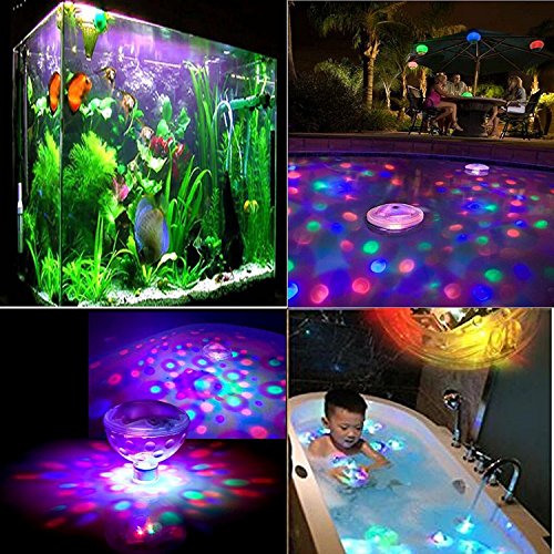 swimming pool lights Underwater Light Show,Changing Bath Light Toys for Kids(7 Lighting Modes), Waterproof Lightning Bulb Lamp Bath Toy, Colorful Floating Lights for Party Pond Spa Disco Bathtub