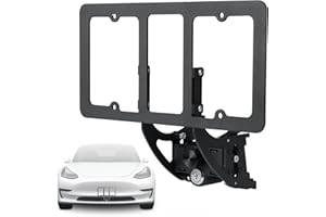 MOJIOO No Drill Front License Plate Holder Fit for 2020-2024 Model Y, 2017-2023 Model 3 with Safety Design, No Adhesives License Frame