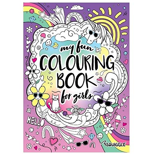 Squiggle P2924 My Fun A4 Colouring Book for Girls - 48 Designs