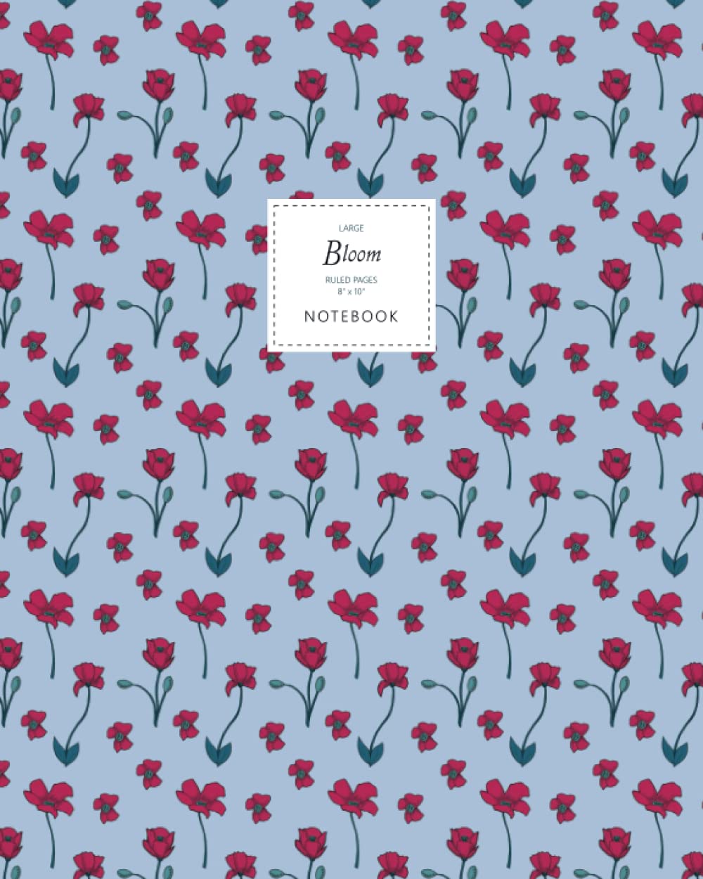 Bloom Notebook - Ruled Pages - 8x10 - Large: (Navy Edition) Fun Christmas notebook 192 ruled/lined pages (8x10 inches / 20.3x25.4 cm / Large Jotter)
