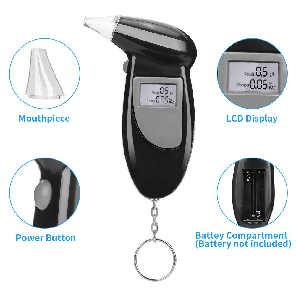 Portable Breath Alcohol Tester for Detecting Alcohol Concentration. Breathalyzer Alcohol Tester