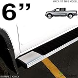 Topline Autopart 6" Factory OE Rectangular Style Silver Aluminum Side Step Rail Running Boards FRC For 04-18 Nissan Titan Crew Cab