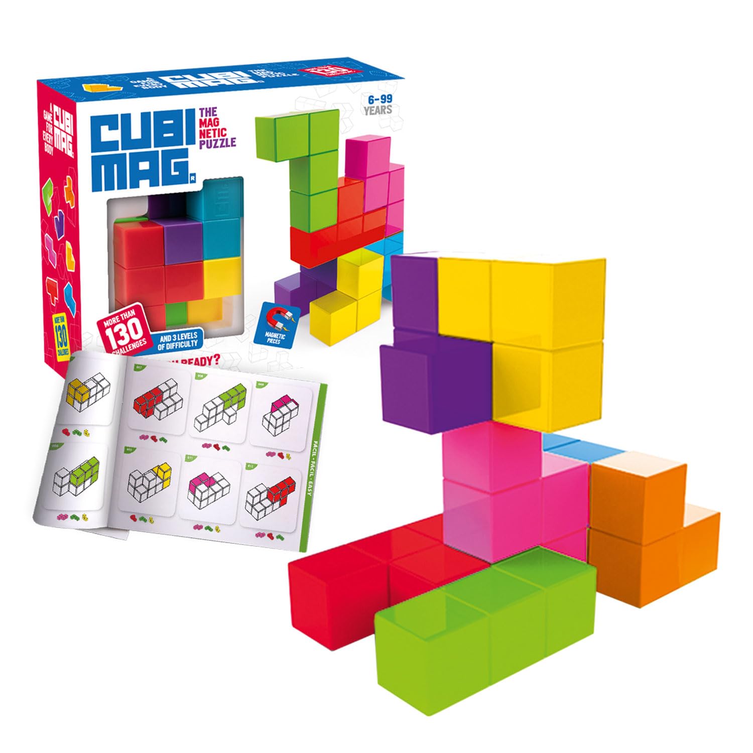 Ludilo - Cubimag | Magnetic Building Blocks For Kids And Adults | Board Games For 6 Year Olds Plus | Kids Board Games | Puzzle Games | Kids Games | Construction Toys