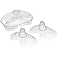 MAM Breastfeeding Nipple Shields with Sterilizing Storage Case, Nipple Shields for Nursing Newborn, Size 1 Small 17mm, 2-Count, Clear