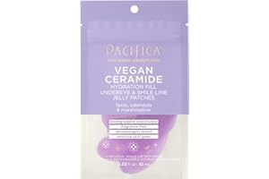 Pacifica Undereye Mask Vegan Ceramide Hydrating Jelly Eye Patches - Under Eye & Smile Line Masks for Fine Lines & Puffiness, Barrier Repair for Sensitive Skin, Fragrance-Free Vegan Clean Beauty