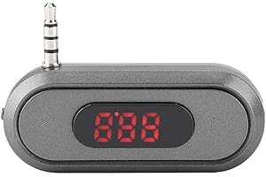 ASHATA 3.5MM Audio Head Mobile Phone/Pad/MP3/MP4/MP5/Tablet FM Transmitter Built in 300mAh Battery Car Radio Transmitter