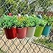 10 pcs Hanging Flower Pots, Thickened Metal Iron Wall Hanging Planter Indoor/ Outdoor for Railing Fence Balcony Garden Home Decoration, Multicolor