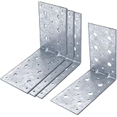 4 Pcs 6'' Galvanized L Brackets, Heavy Duty Corner Brace for Wood | 12 gauge
