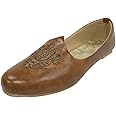 Step n Style Men's Tan Wedding Sherwani Juttis Ethnic Slip-on Loafers Shoes Handmade Mojari Indian Punjabi Jooti