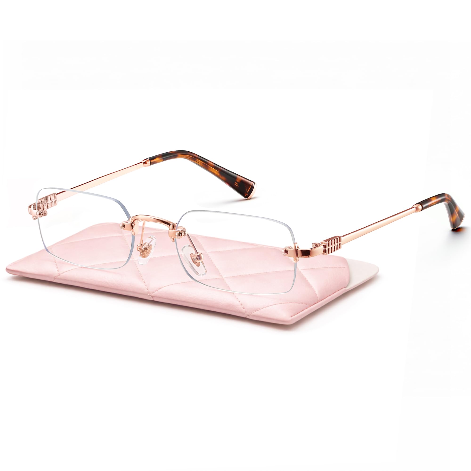 livho Blue Light Blocking Glasses for Women and Men, Lightweight Metal Frame Computer Glasses, Anti Eye Strain, UV Protection