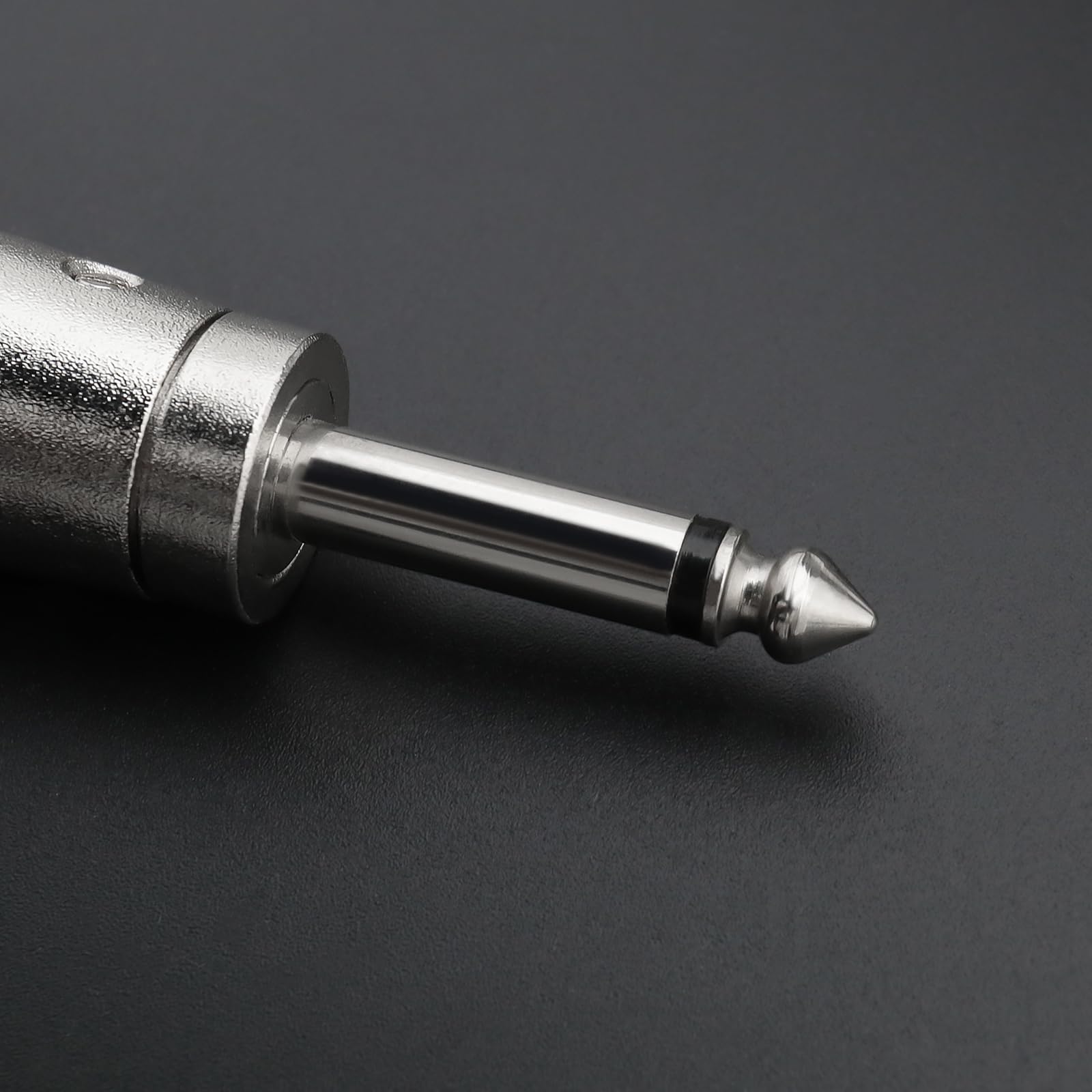 Create idea 2x 3 Pins XLR to 1/4Inch Adapters, XLR Male Socket to 6.35mm Male Jack Mono Plug Conversion Connectors Silver for Microphone Audio