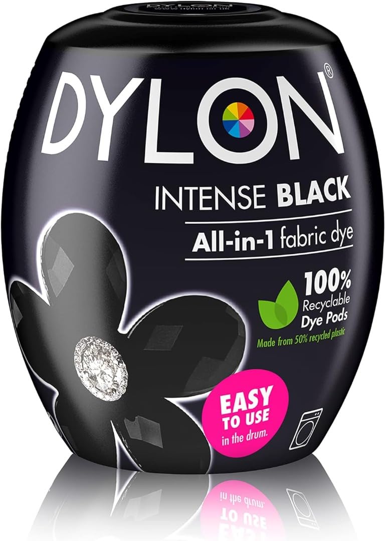Dylon New 350g Intense Black Machine Dye Pod 2 Pack, 2X 350
