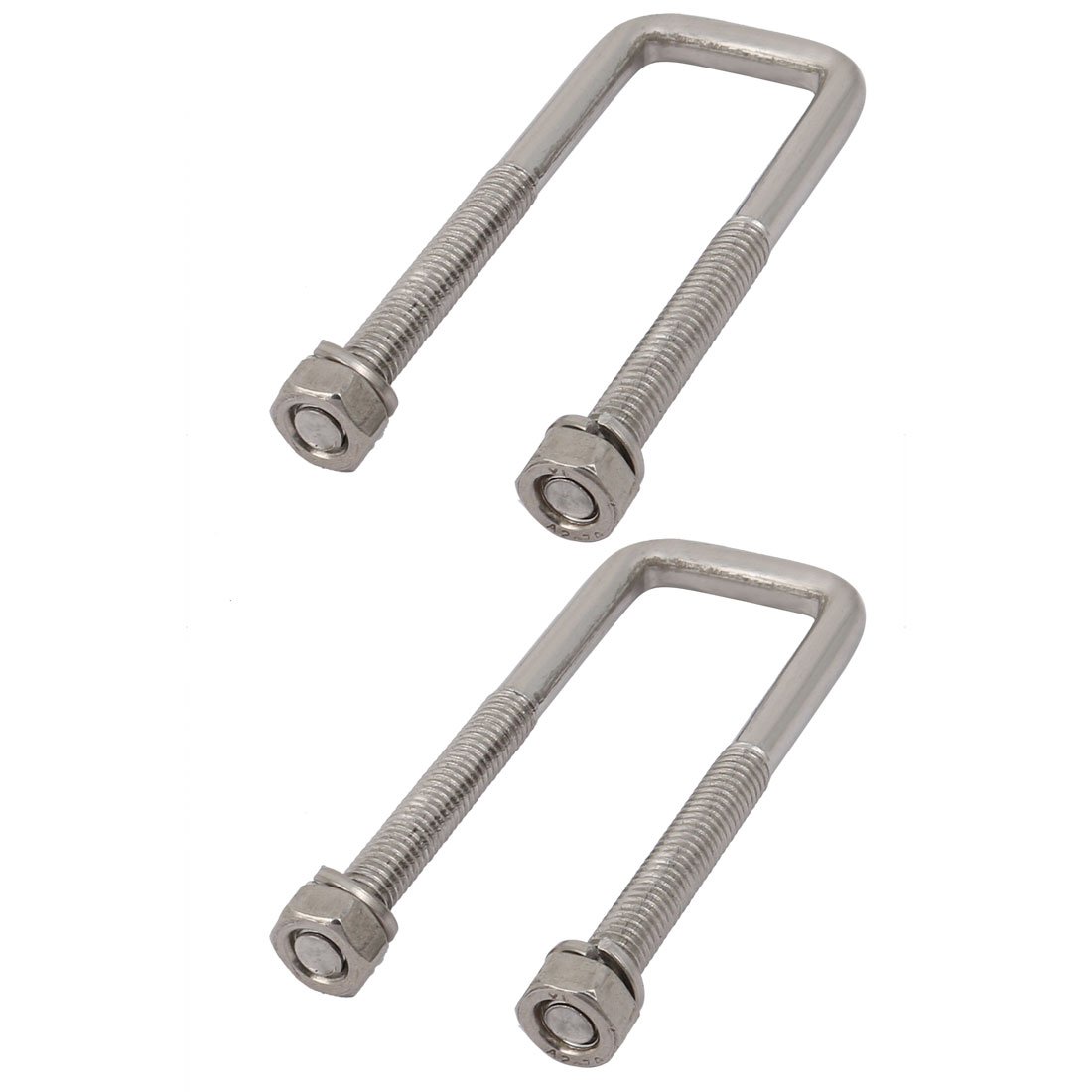 Sourcingmap M6 Thread 20mm Inner Width 304 Stainless Steel Square U Bolt Silver Tone 2pcs