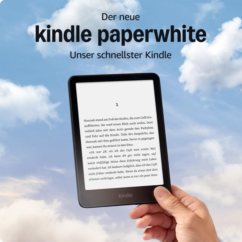 Zertifiziert und generalüberholt Amazon Kindle Paperwhite (16 GB) – Unser schnellster Kindle, mit neuem 7-Zoll-Display und wochenlanger Akkulaufzeit – mit Werbung – schwarz
