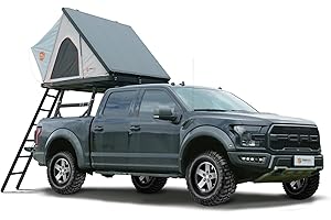 TOPBEE Hard Shell Rooftop Tent for Camping, Roof Tent with Double Skylight with LED，Outdoor Pop Up Waterproof for SUV, Truck, Jeep，Car Roof Tent for 1-2 Person