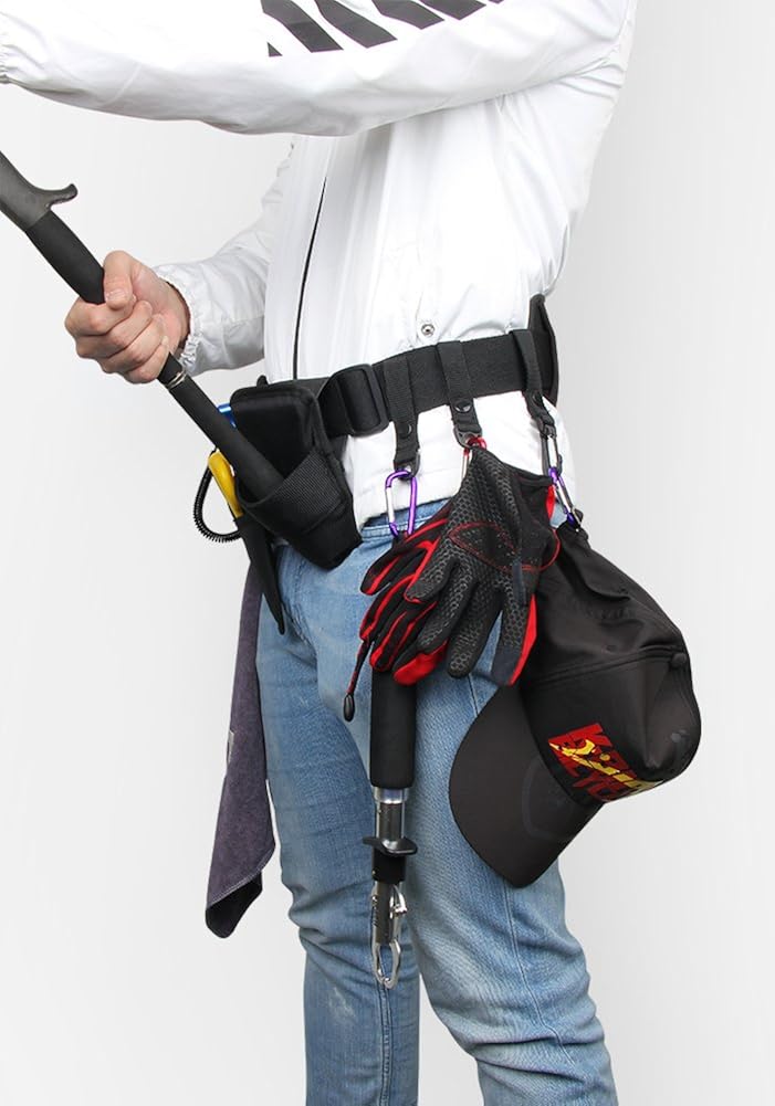 WATERFLY Fishing Wading Belt, Adjustable Wader Belt Fishing Waist Belt with D-rings hooks for Fishing Waders for Men: Clothing