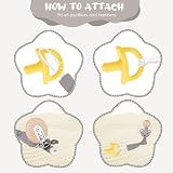 Vicloon 3 Pcs Baby Dummy Clips Beech Wood Pacifier Chain Holder Clips view 6