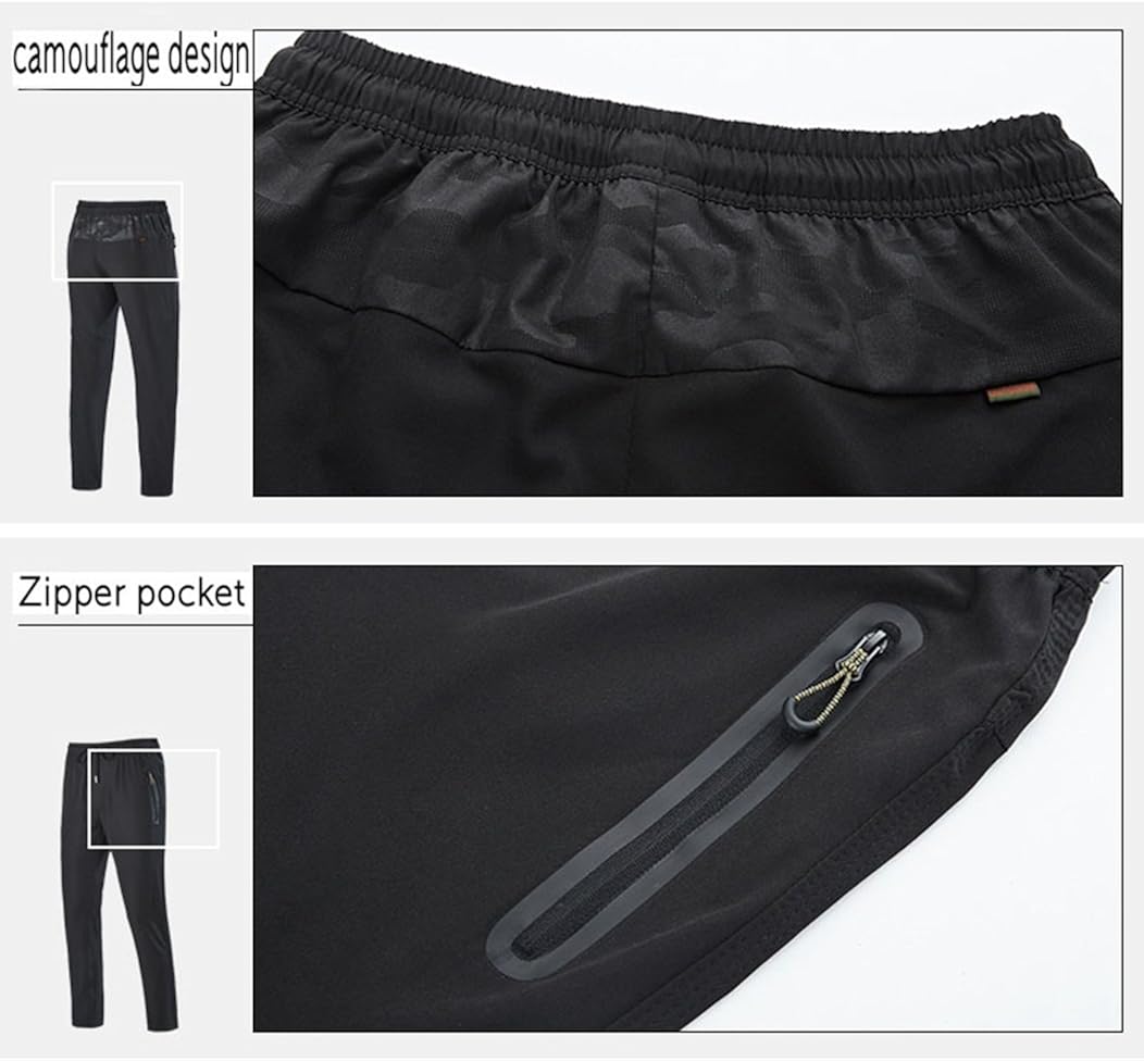 Rdruko Men's Jogger Casual Pants Lightweight Breathable Quick Dry Hiking Running Outdoor Sports Pants: Clothing