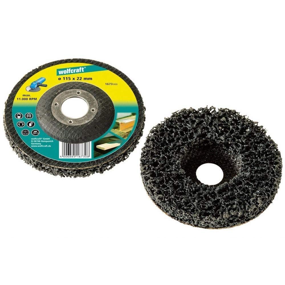 wolfcraft Universal Cleaning Disc for Angle Grinders, Ø 125 mm I 1672000 I For de-rusting and cleaning smooth surfaces