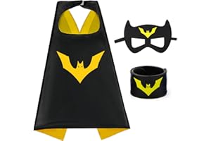 Mizzuco Superhero Capes for Kids Superhero Cloak with Mask and Waistband Halloween Costumes and Party Dress up Gift