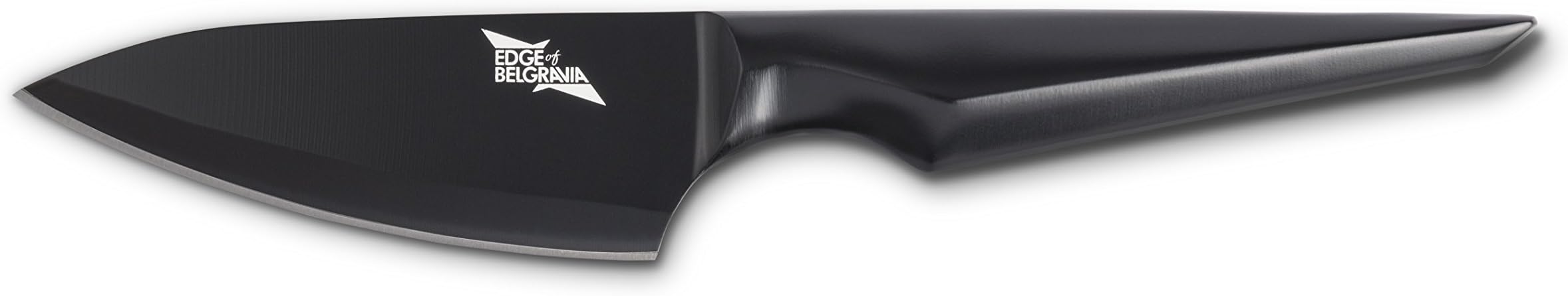 Edge of Belgravia Galatine Non Stick, Sharp Stainless Steel Kitchen Knife Blade with Ergonomic Hanlde Grip Heavy Feel for Cooking(Black, 5" Deba Knife, 12.5 CM)