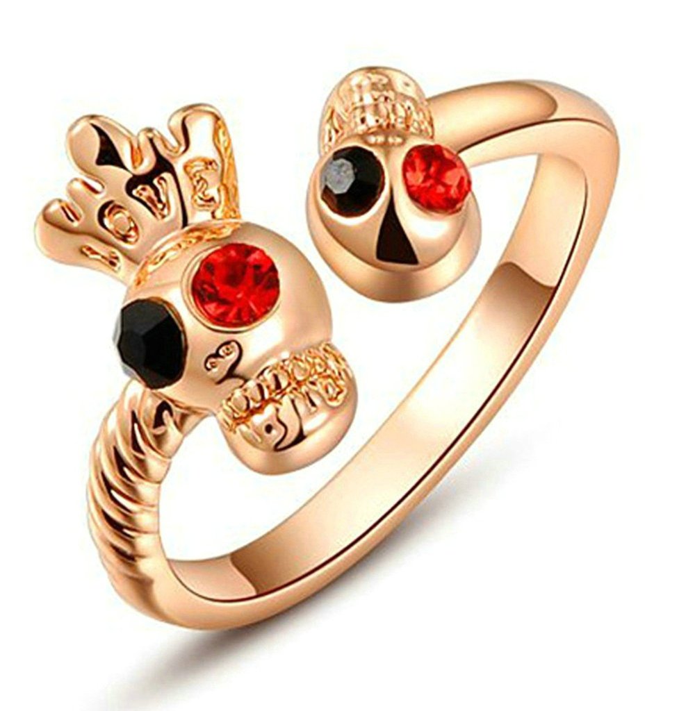 Reloj de Pulsera Cuarzo Banda de Cuero estilo Calavera