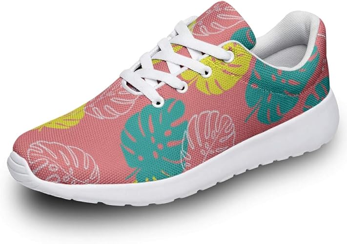 pink and green running shoes