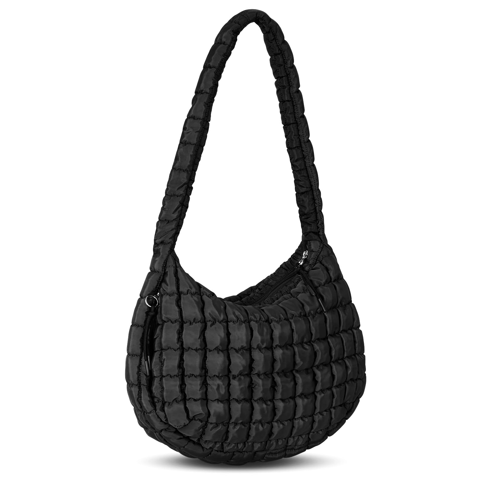 Photo 1 of Puffer Tote Bag for Women Large Quilted Carryall Bag Crossbody Bag Puffy Shoulder Bag for Women Lightweight Hobo Bags (Black)