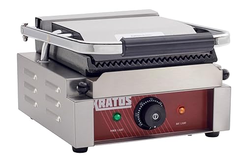 Kratos Commercial Electric Panini Sandwich Grill with Grooved