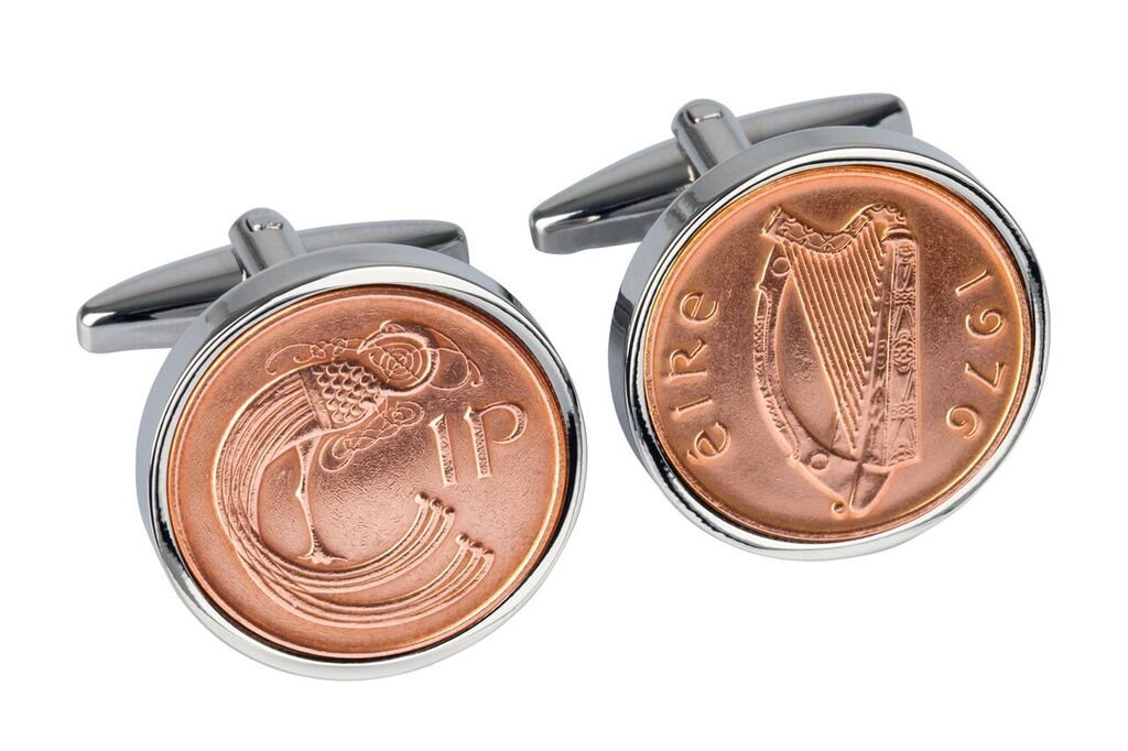 1976 Birthday - 1976 Irish Coin - Genuine Ireland Cufflinks