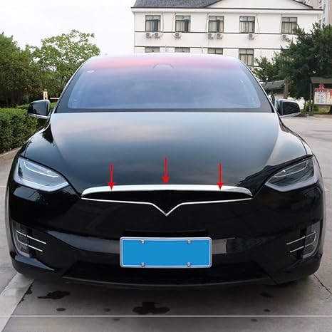 Ninte Hood Cover For 2016 2020 Tesla Model X Abs Chrome Front Grille Hood Covers