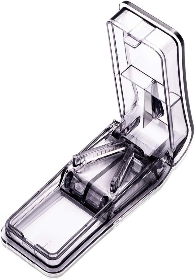 Pill Cutter, Pill Splitter with Blade and Storage Compartment for Small