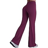 Sunzel Women Hidden Butt Lift Flare Yoga Pants No Front Seam V Crossover High Waist Flare Leg Lounge Workout Flared Leggings